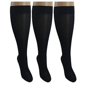 3 Pair Sheer Black Small/Medium Ladies Compression